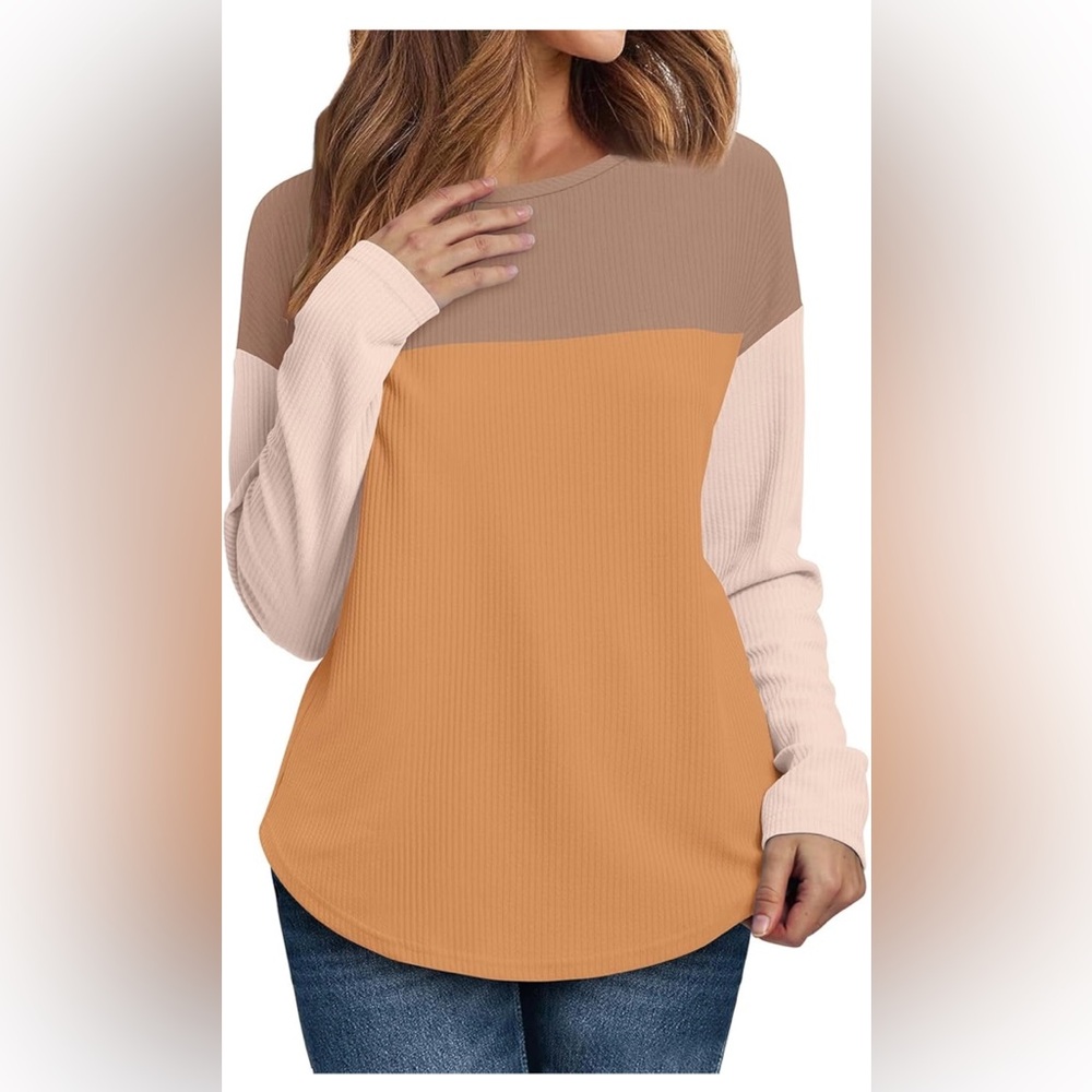Wiholl women’s color block long sleeve top BNWT